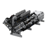 MOC - 43833 V12 - Motor mit Getriebe Mk2 Klemmbausteine - LesDiy - Klemmbausteine