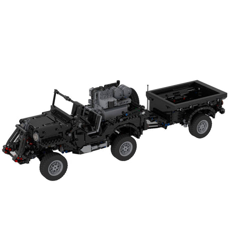MOC - 44695 Militär - Geländewagen - Anhängermodell Militärversion - LesDiy - Klemmbausteine