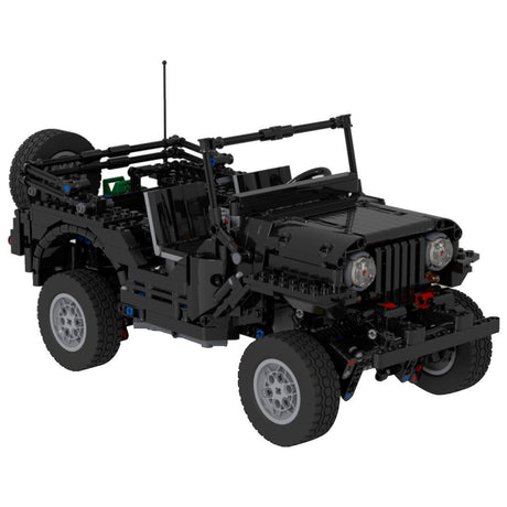 MOC - 44695 Militär - Geländewagen - Anhängermodell Militärversion - LesDiy - Klemmbausteine