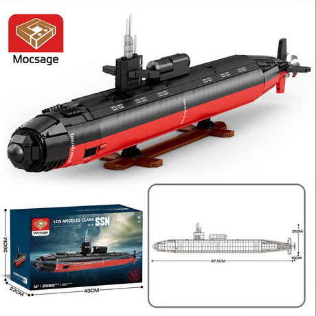 Mocsage 1/125 UCC Militärisches Atom - U - Boot der Los Angeles - Klasse Klemmbausteine - LesDiy - Klemmbausteine