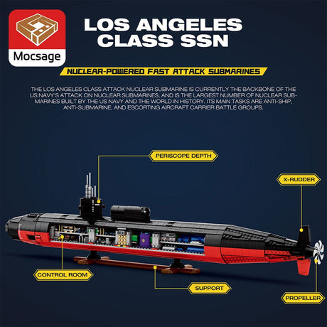 Mocsage 1/125 UCC Militärisches Atom - U - Boot der Los Angeles - Klasse Klemmbausteine - LesDiy - Klemmbausteine