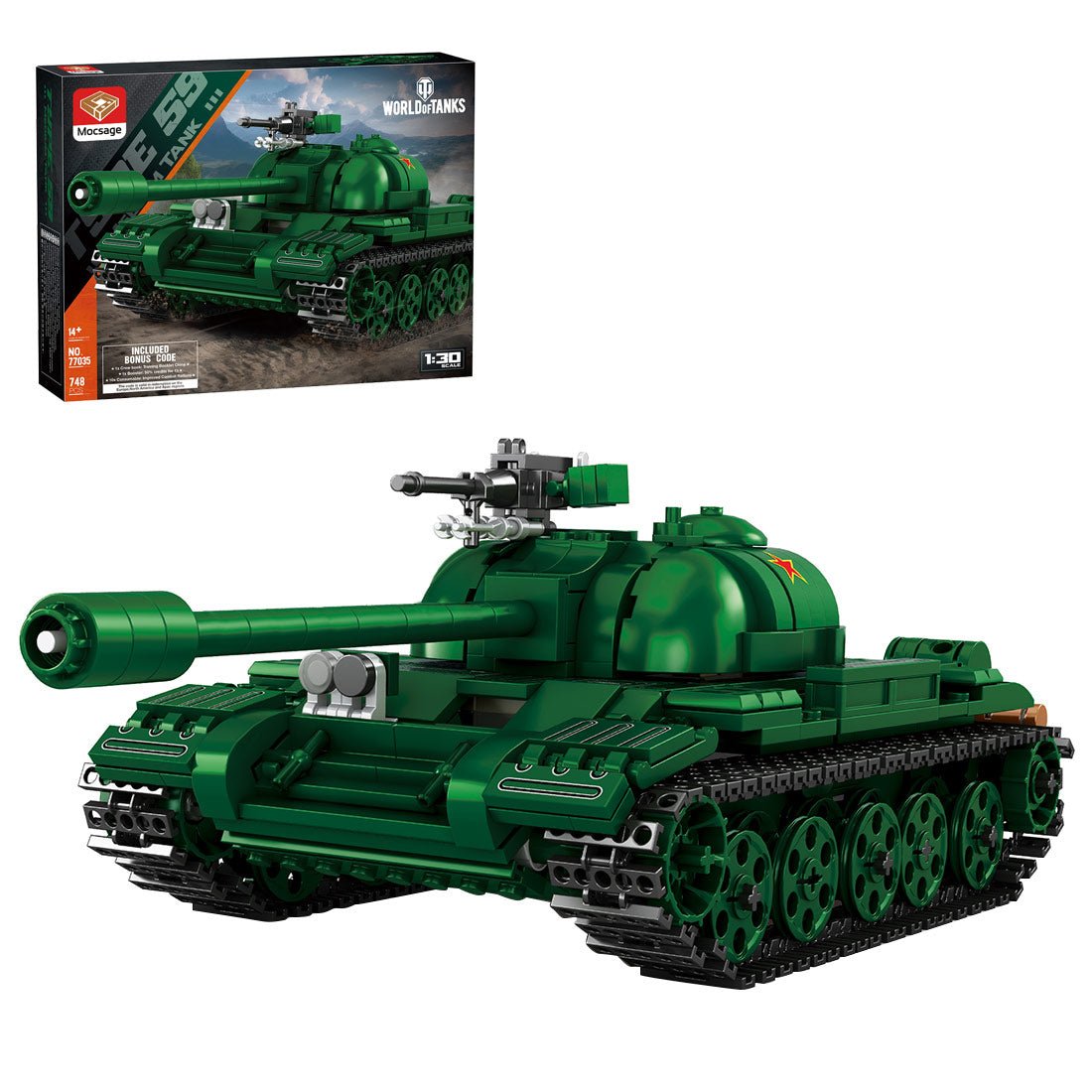 Mocsage 1/30 Scale Type 59 Tank Klemmbausteine - LesDiy - Klemmbausteine