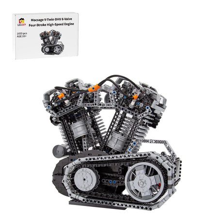 Mocsage Harley V - Twin OHV 8 - Ventil - Viertakt - Hochgeschwindigkeitsmotor Klemmbausteine - LesDiy - Klemmbausteine