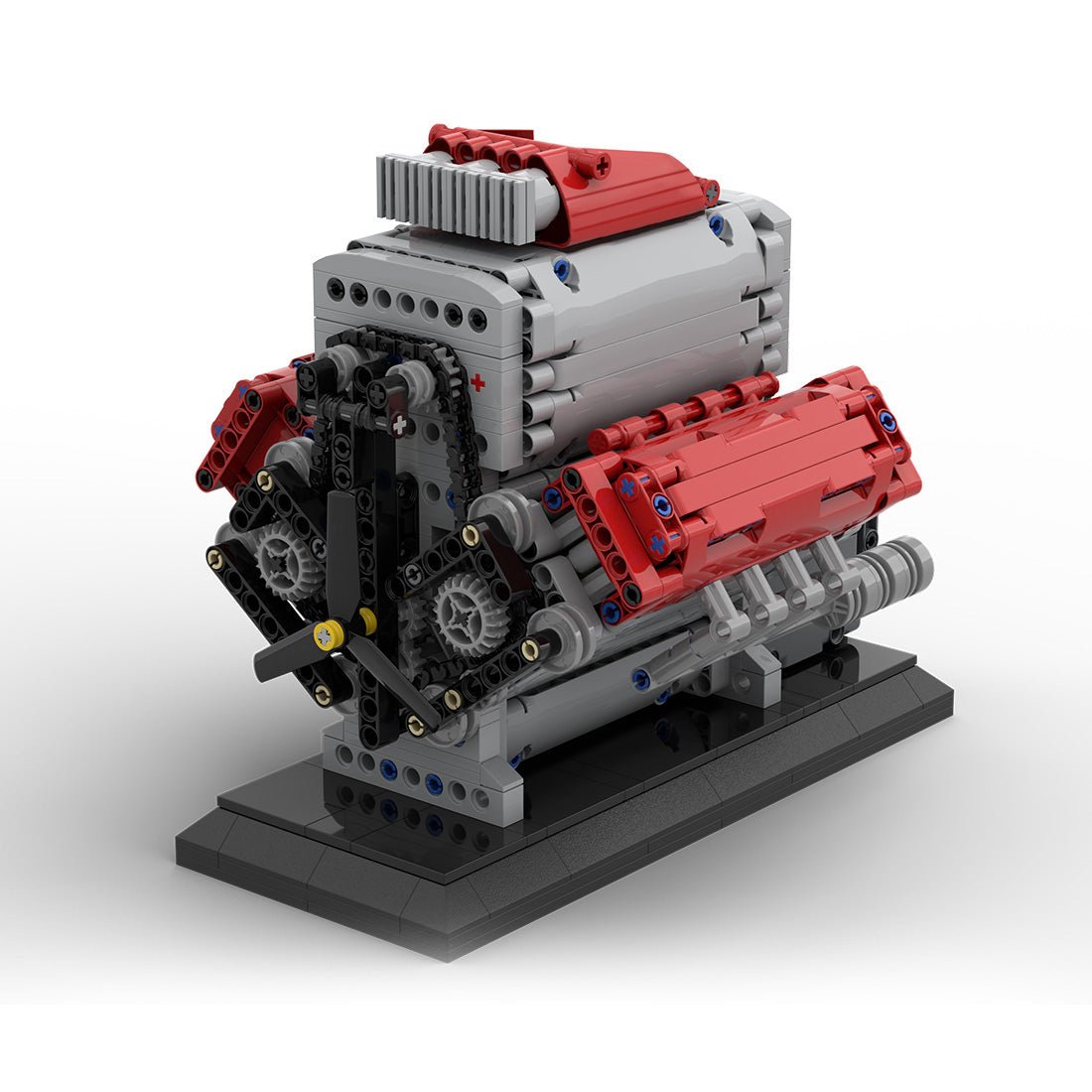 Mocsage MOC - 171732 Crossplane V8 Engine with Supercharger & removable Cover Klemmbausteine - LesDiy - Klemmbausteine