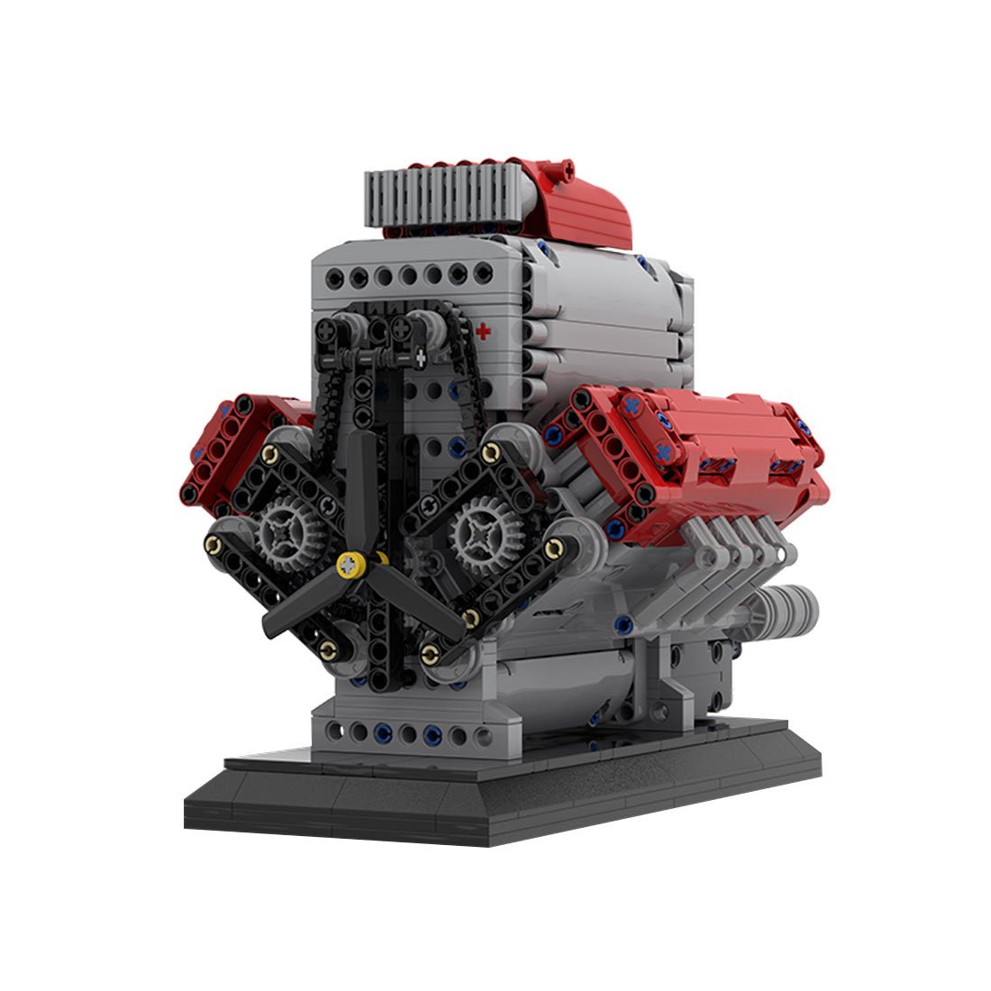 Mocsage MOC - 171732 Crossplane V8 Engine with Supercharger & removable Cover Klemmbausteine - LesDiy - Klemmbausteine