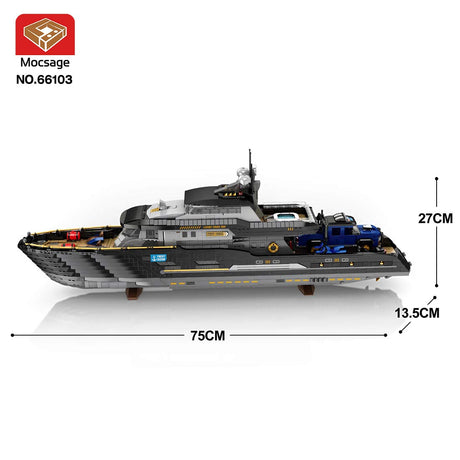 Mocsage MOC - 185307 1/30 Scale Luxury Super - yacht Klemmbausteine - LesDiy - Klemmbausteine