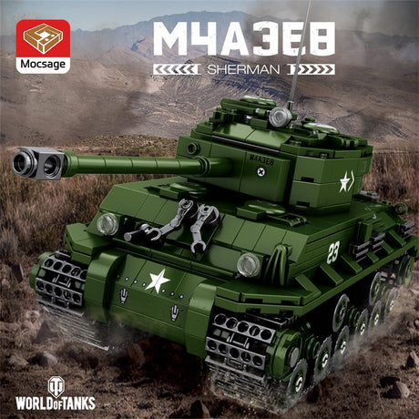 Panzer M4A3E8 im Maßstab 1/30 Klemmbausteine - LesDiy - Klemmbausteine