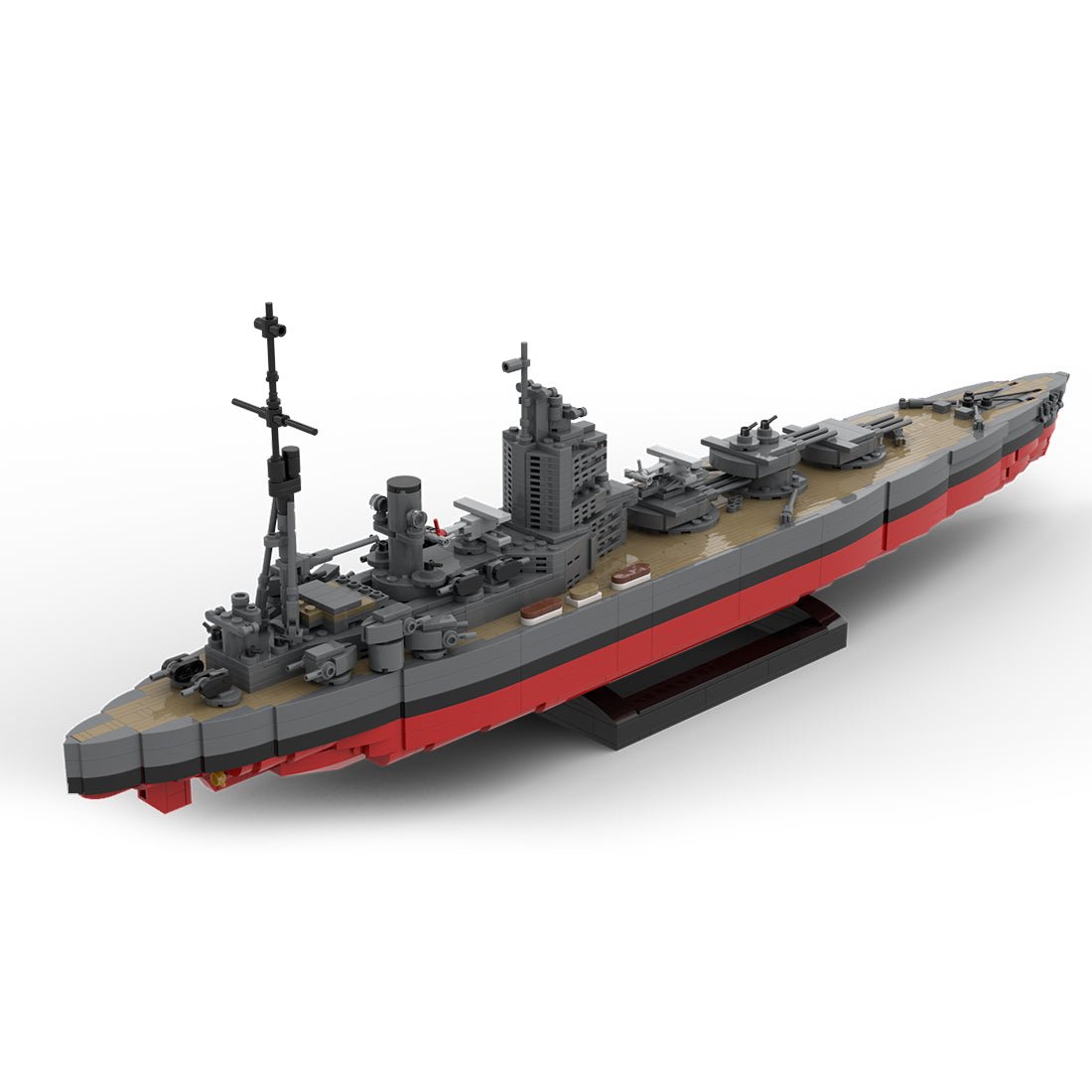 Schlachtschiff Rodney im Maßstab 1:300 aus dem britischen Militär des Zweiten Weltkriegs Klemmbausteine - LesDiy - Klemmbausteine