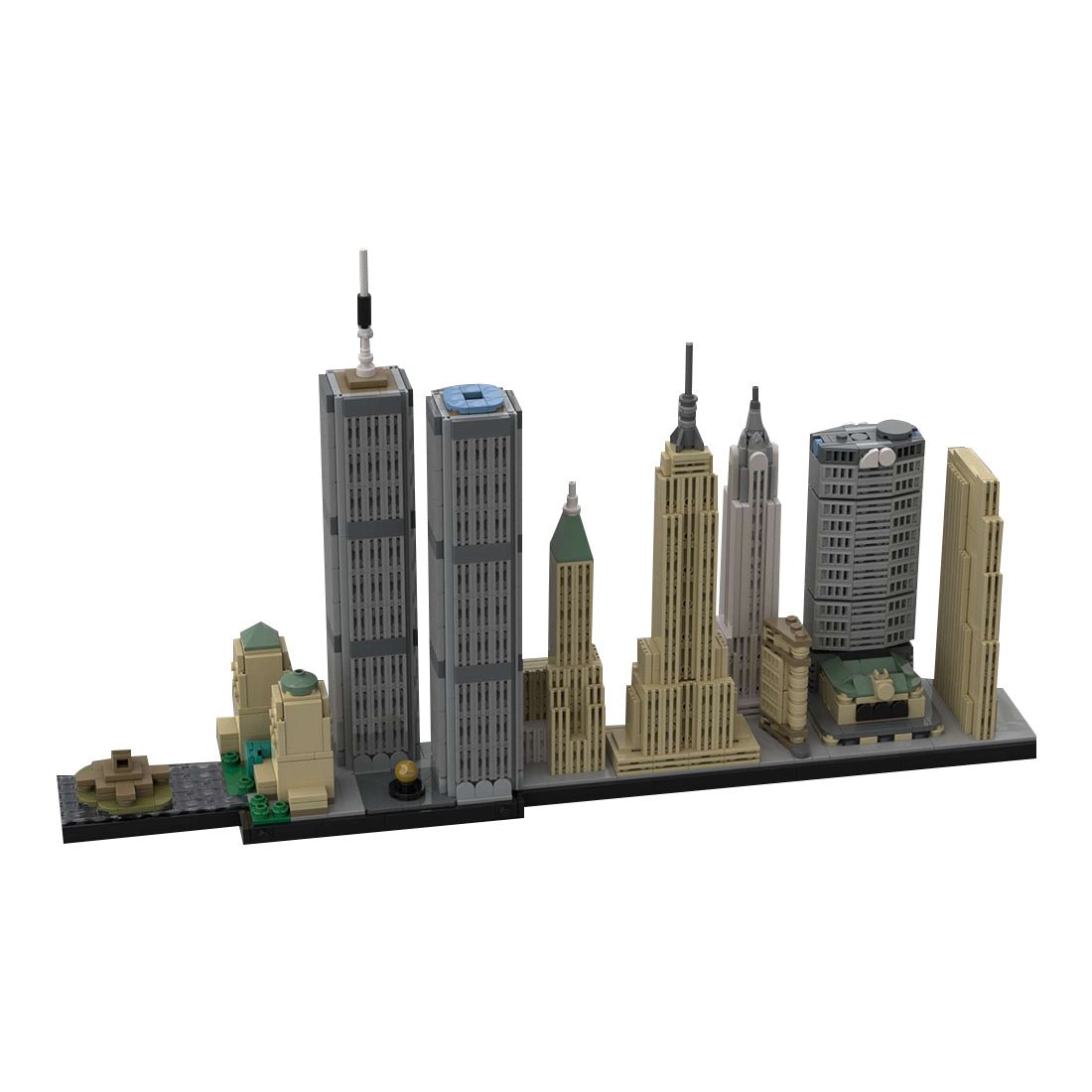 Skyline von New York Manhattan im Maßstab 1/2000 Klemmbausteine - LesDiy - Klemmbausteine