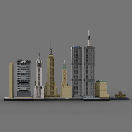 Skyline von New York Manhattan im Maßstab 1/2000 Klemmbausteine - LesDiy - Klemmbausteine