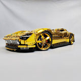 SP - 2 Rennwagen im Maßstab 1/8, galvanisch verchromt und goldfarben Klemmbausteine - LesDiy - Klemmbausteine