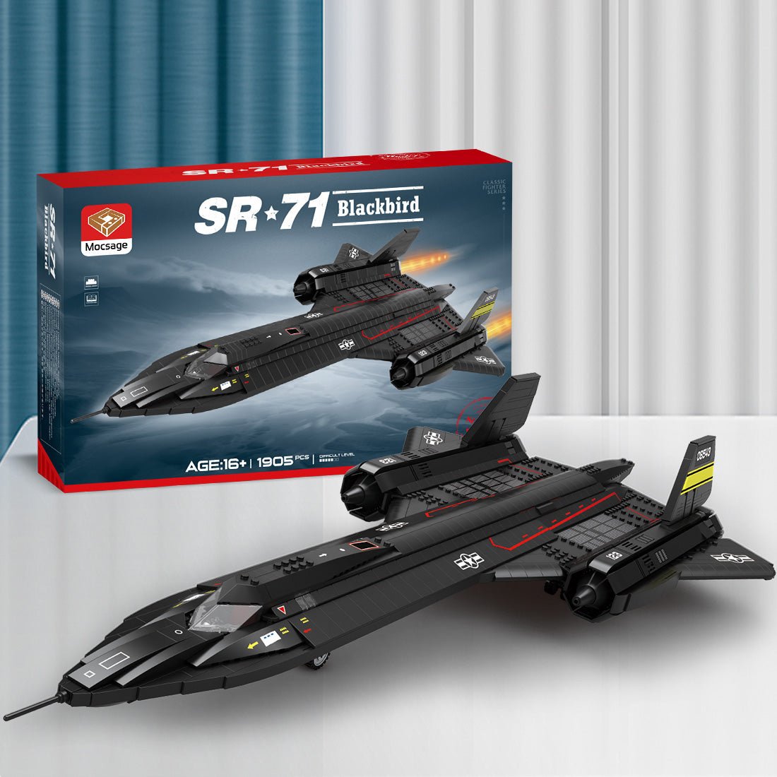 Taktisches Flugzeug Mocsage SR71 Blackbird Klemmbausteine - LesDiy - Klemmbausteine