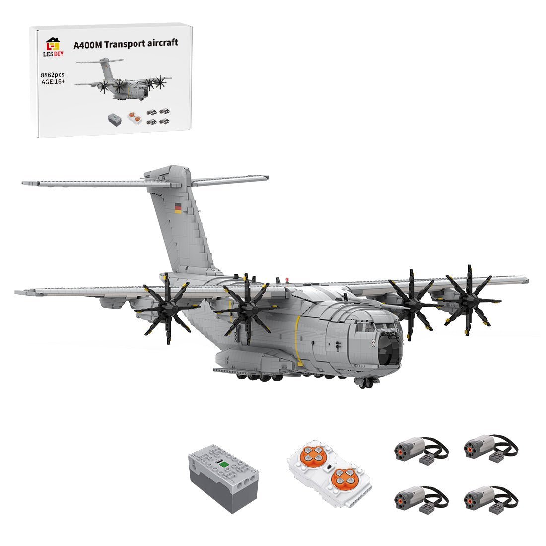 Transportflugzeug A400M Atlas Klemmbausteine (dynamische Version) - LesDiy - Klemmbausteine