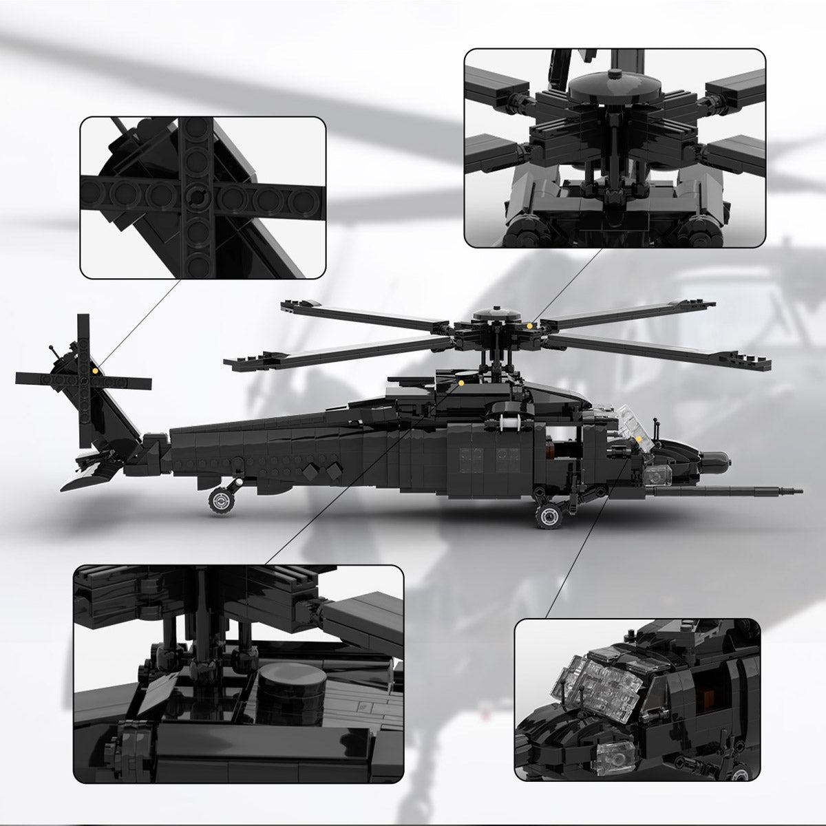 UH60M Black Hawk Military Copter Klemmbausteine - LesDiy - Klemmbausteine